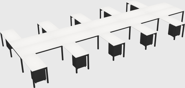 Shared l-shaped desk