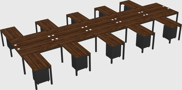 Shared l-shaped desk