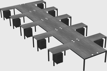 Shared l-shaped desk
