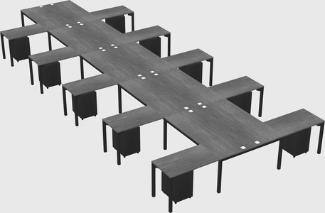 Shared l-shaped desk