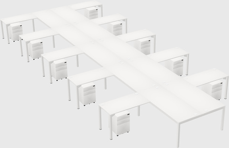 Shared l-shaped desk