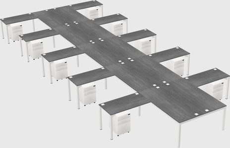 Shared l-shaped desk