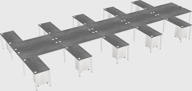 Shared l-shaped desk