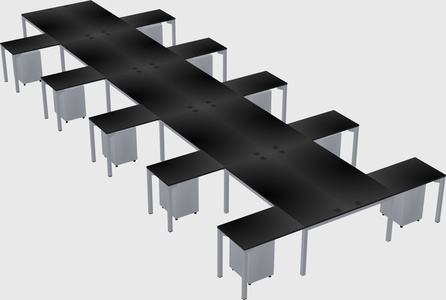 Shared l-shaped desk