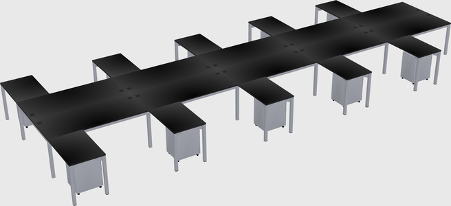 Shared l-shaped desk