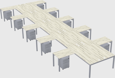 Shared l-shaped desk