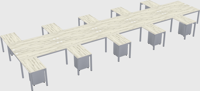 Shared l-shaped desk