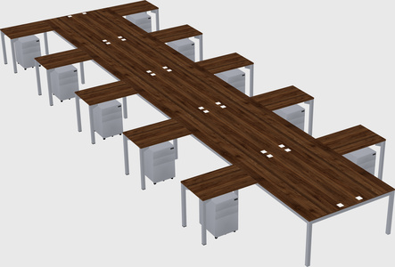 Shared l-shaped desk