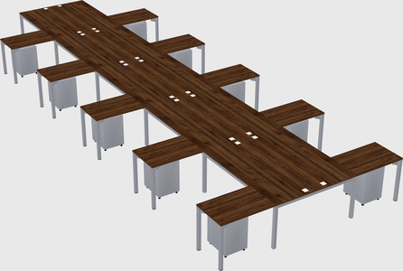Shared l-shaped desk