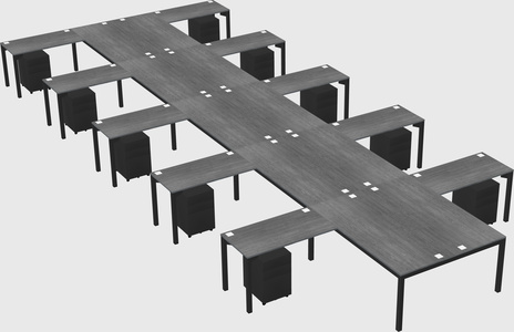 Shared l-shaped desk