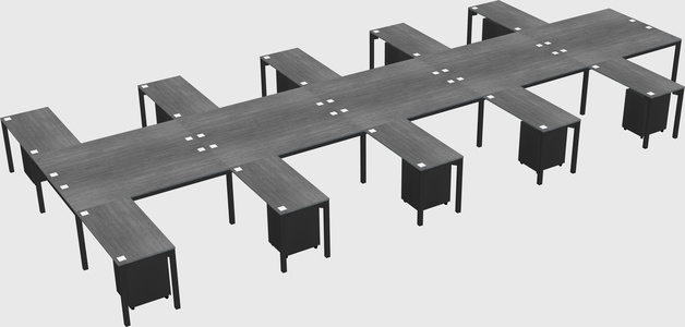 Shared l-shaped desk