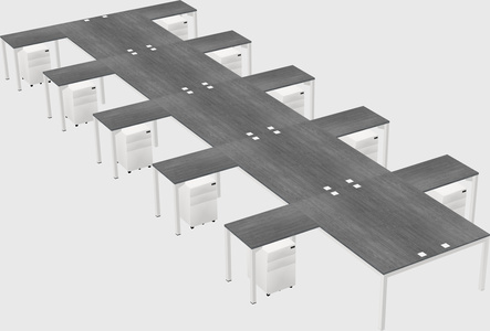 Shared l-shaped desk