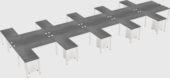 Shared l-shaped desk