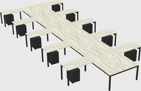 Shared l-shaped desk
