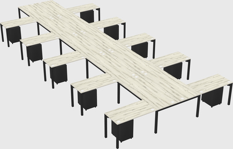 Shared l-shaped desk