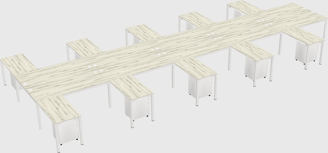 Shared l-shaped desk