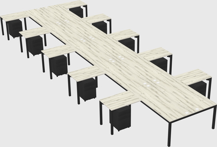 Shared l-shaped desk