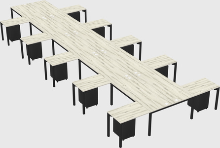 Shared l-shaped desk