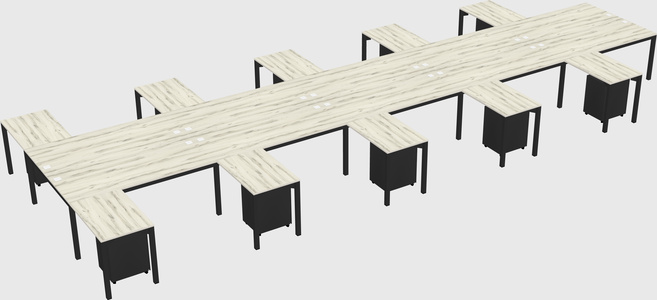 Shared l-shaped desk