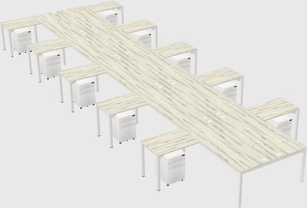 Shared l-shaped desk