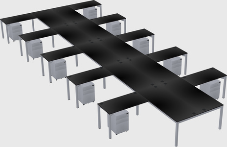 Shared l-shaped desk