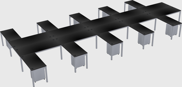 Shared l-shaped desk