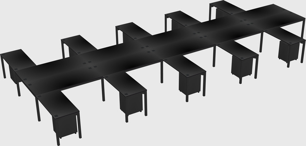 Shared l-shaped desk