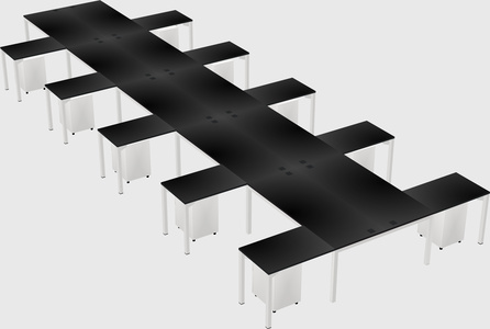 Shared l-shaped desk