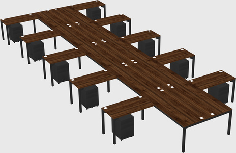 Shared l-shaped desk