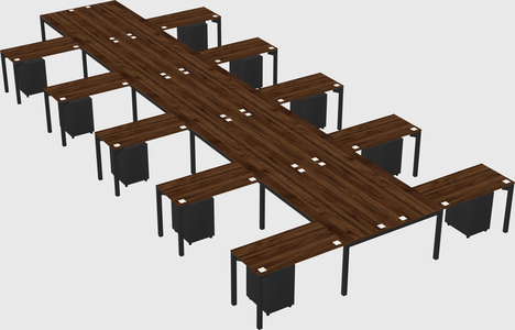Shared l-shaped desk