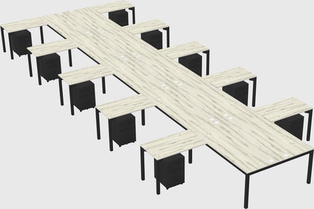 Shared l-shaped desk