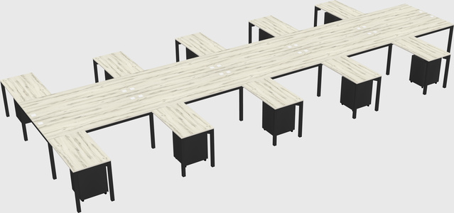 Shared l-shaped desk