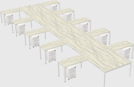 Shared l-shaped desk