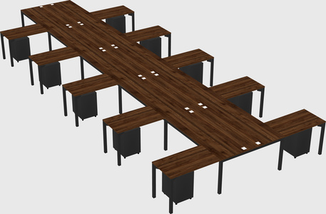 Shared l-shaped desk