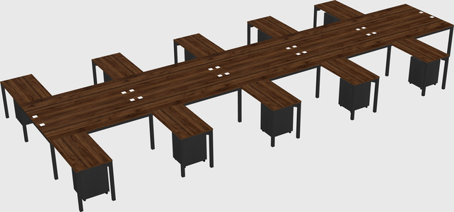 Shared l-shaped desk