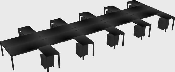 Shared l-shaped desk