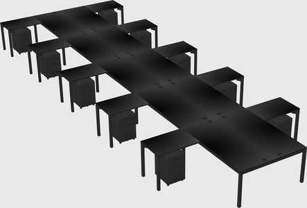 Shared l-shaped desk