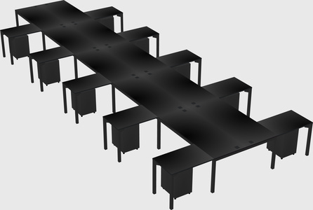 Shared l-shaped desk