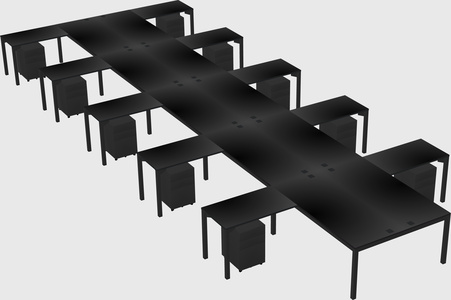 Shared l-shaped desk
