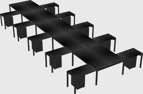 Shared l-shaped desk
