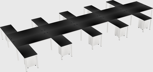 Shared l-shaped desk