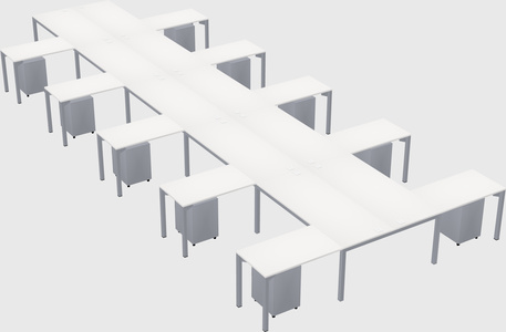 Shared l-shaped desk
