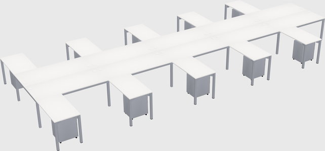 Shared l-shaped desk