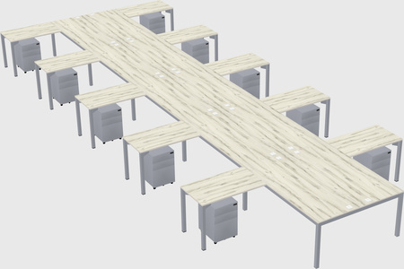 Shared l-shaped desk