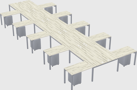 Shared l-shaped desk