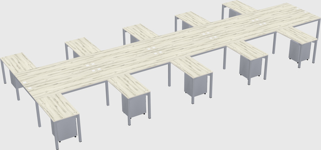 Shared l-shaped desk