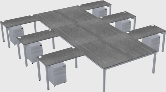Shared l-shaped desk