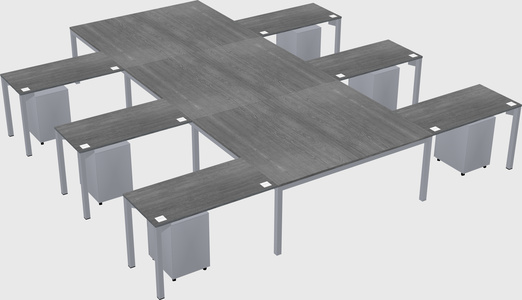 Shared l-shaped desk