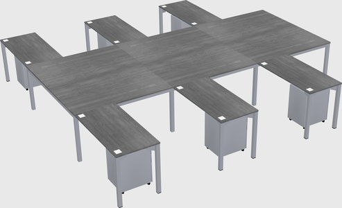 Shared l-shaped desk
