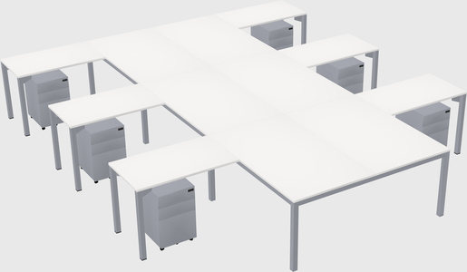 Shared l-shaped desk